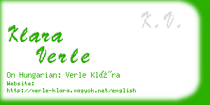 klara verle business card